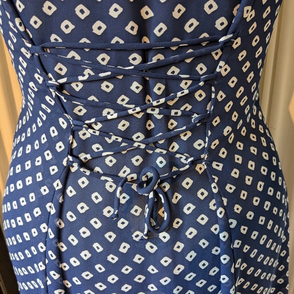Vintage 80's blue, white dress - Picture 5 of 8